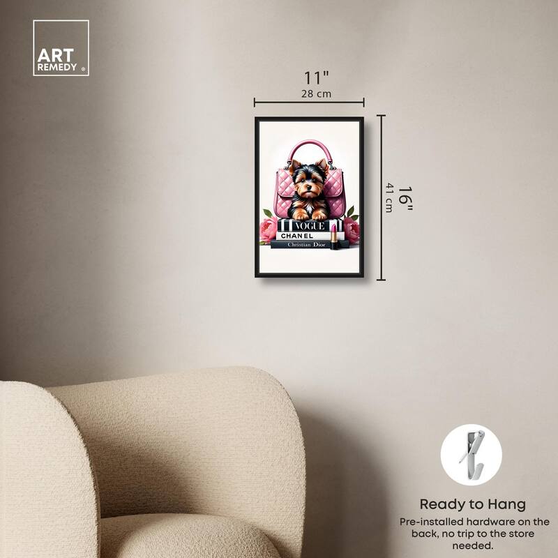 Fashionable Yorkie Canvas by Art Remedy