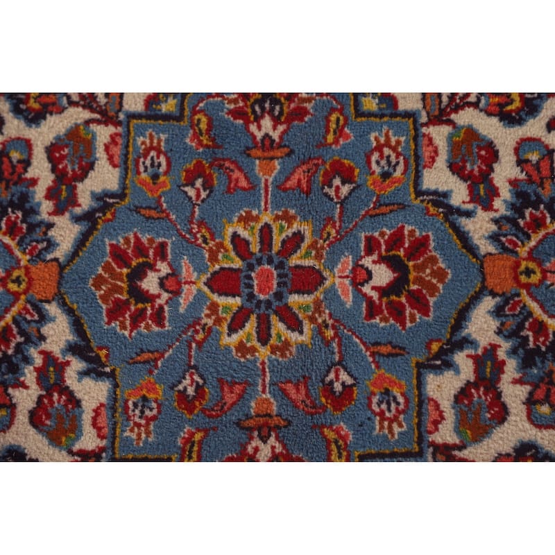 Traditional Kashan Persian Large Vintage Area Rug Handmade Wool Carpet - 9'8" x 16'2"