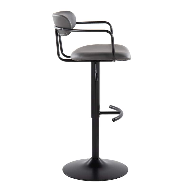 Silver Orchid Gregor Adjustable Bar Stool with Rounded T Footrest (Set of 2)