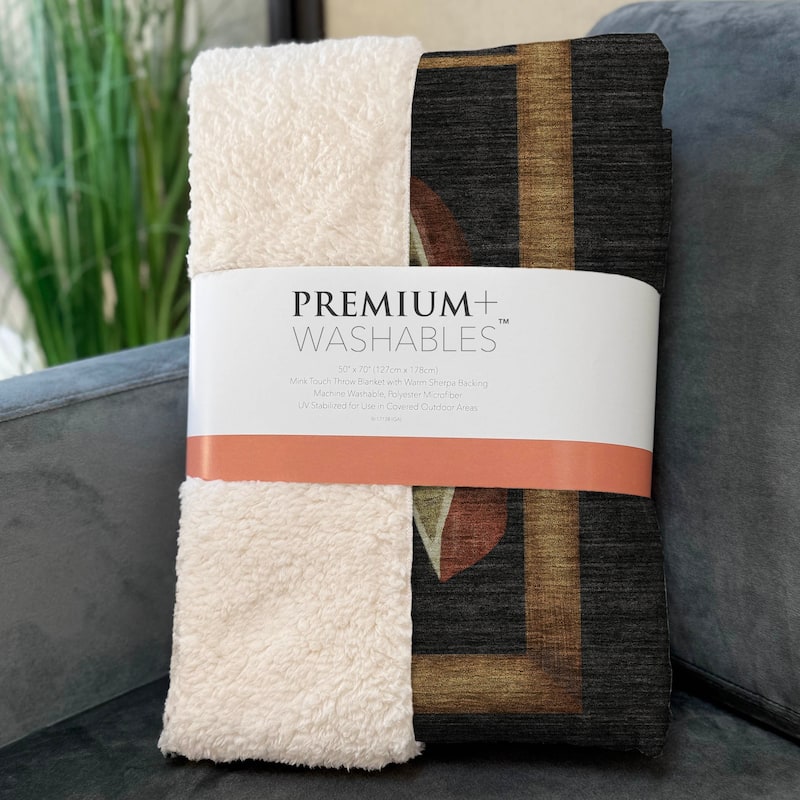 Premium Machine Washable ASB144 Lake Lodge Sherpa Throw Blanket