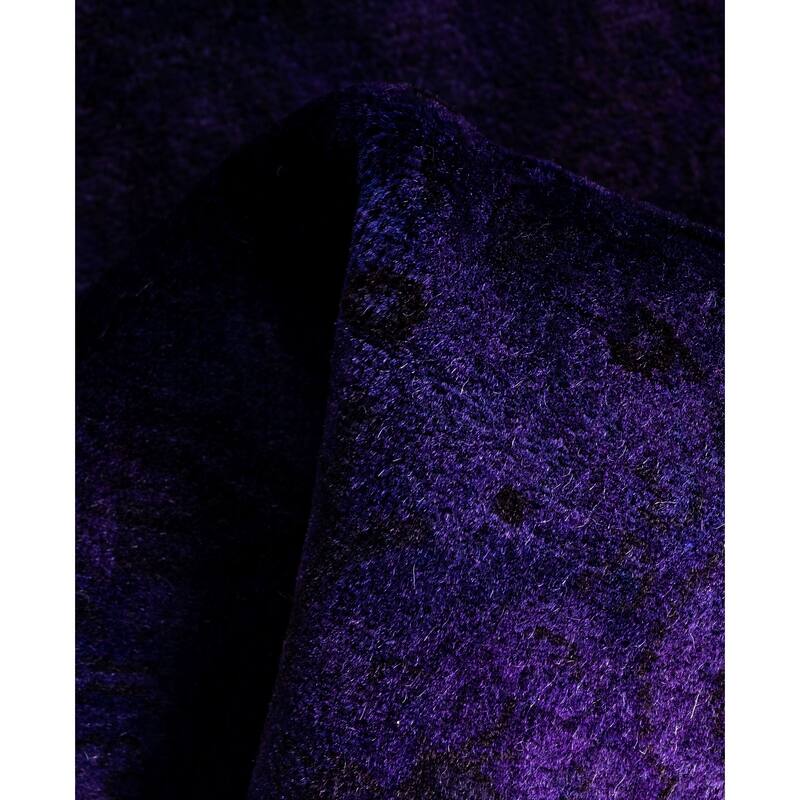 Overdyed One-of-a-Kind Hand-Knotted Area Rug - Purple - 2' 9" x 17' 8"