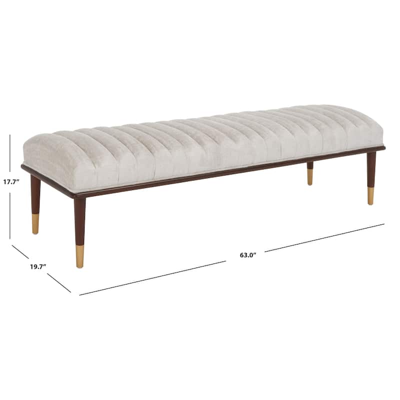 SAFAVIEH Couture Felicienne Mid-Century Bench - 63" W x 20" D x 18" H - 63Wx20Dx18H