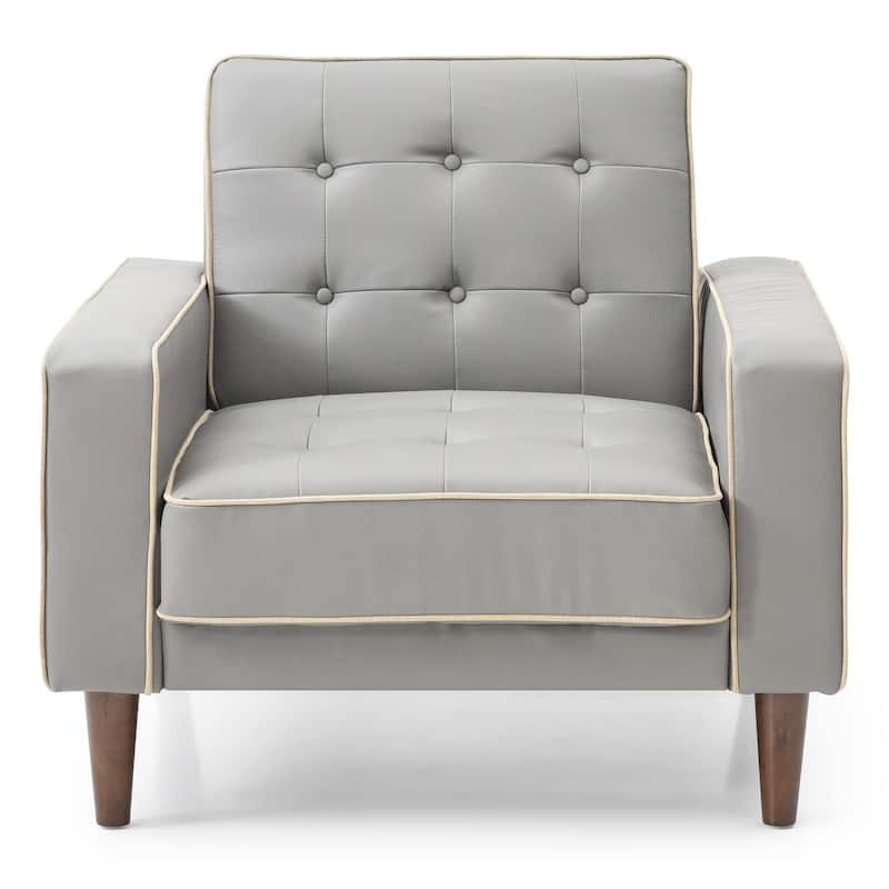 Tufted Accent Chair with Sleeper Conversion - 36" - Gray