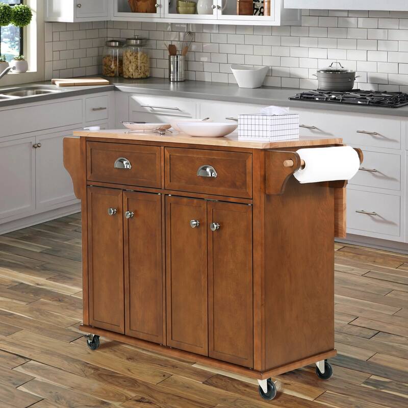 Cambridge Natural Wood Top Kitchen Island