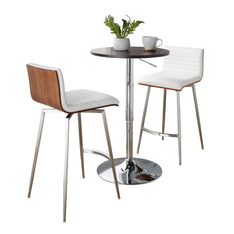 Porch & Den Oakberry-Mason Swivel 3-Piece Counter Height Dining Set