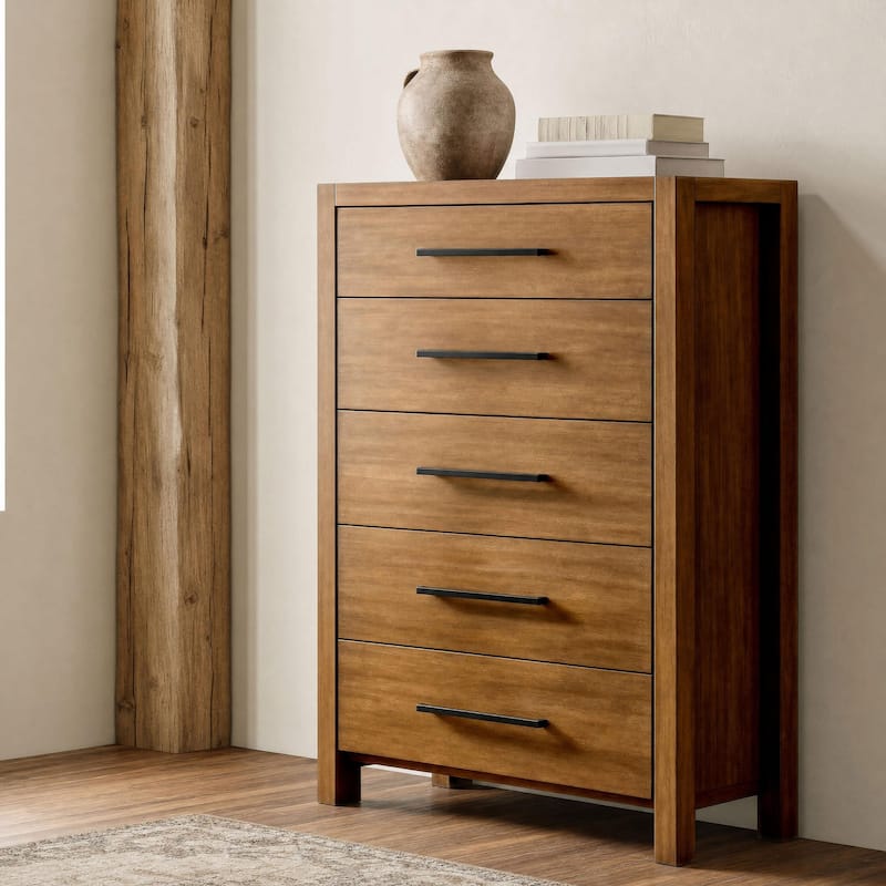 Adderley 5-drawer Bedroom Chest of Drawers Warm Brown - Warm Brown