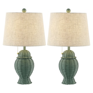 Hunter Wicker 20.5" Bohemian Rustic Iron LED Table Lamp, by JONATHAN  Y