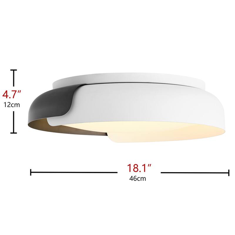 Modern Color Splicing LED Flush Mount Ceiling Light with Acrylic Shade