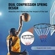 preview thumbnail 7 of 9, Black Heavy-Duty Wall Door Mounted Basketball Hoop with Net and Double Spring Suitable for Indoor or Outdoor Play