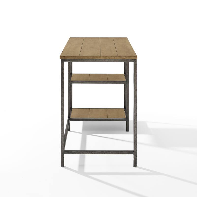 Industrial Desk with Shelves - Rustic Wood & Metal Desk for Home Office - 42" Wide Workstation
