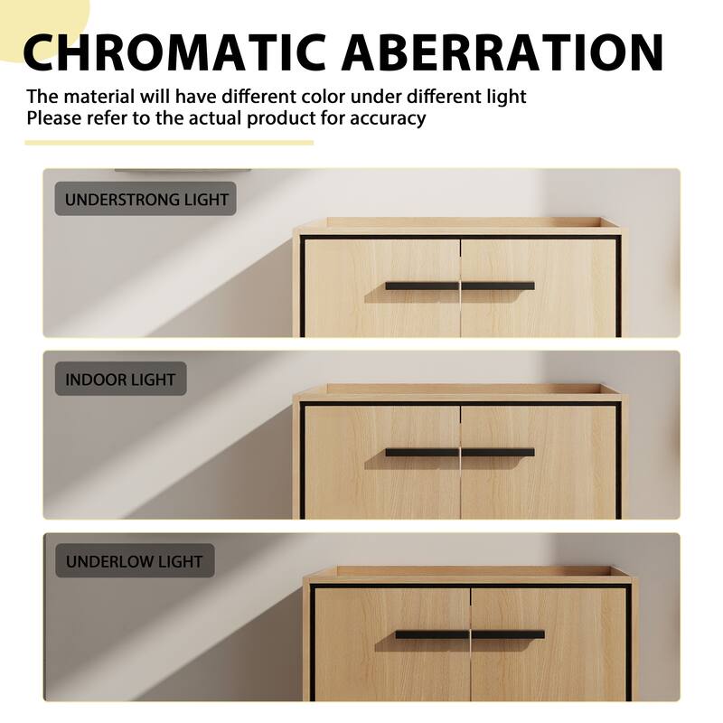 GDFStudio - Denton Modern Freestanding Bathroom Vanity Cabinet with Soft Close Doors, Metal Tripod, Sink NOT INCLUDED - 30"