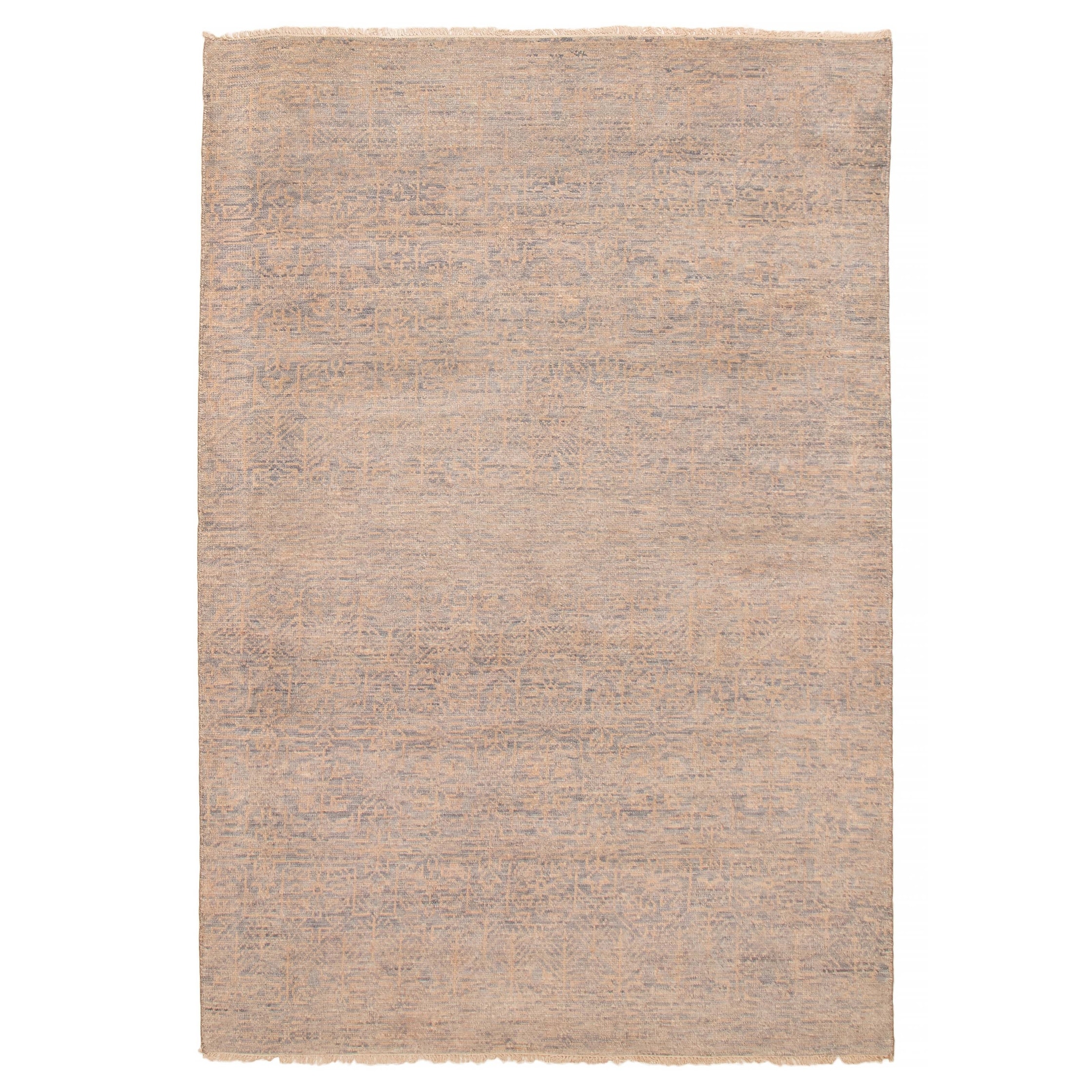 ECARPETGALLERY Hand-knotted Silk Shadow Grey Wool Rug - 6' x 9'