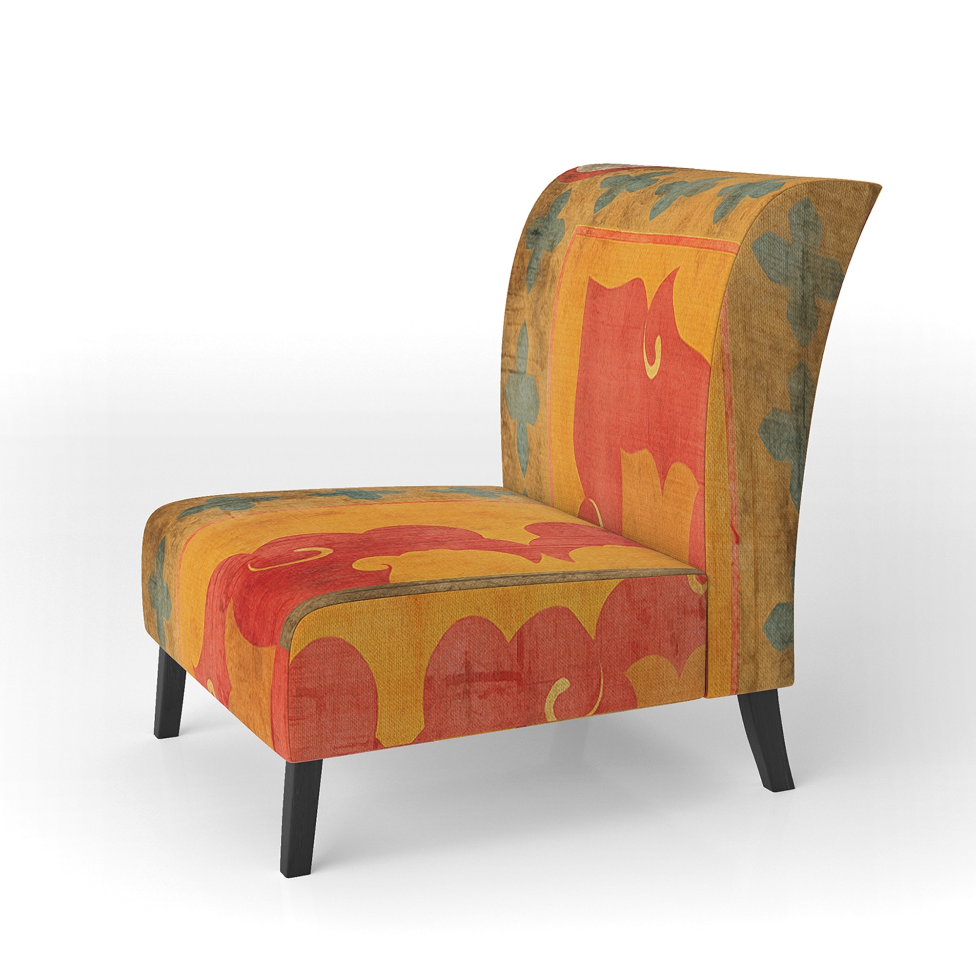 Designart "Moroccan Orange Tiles Collage II" Upholstered - Picture 11 of 20