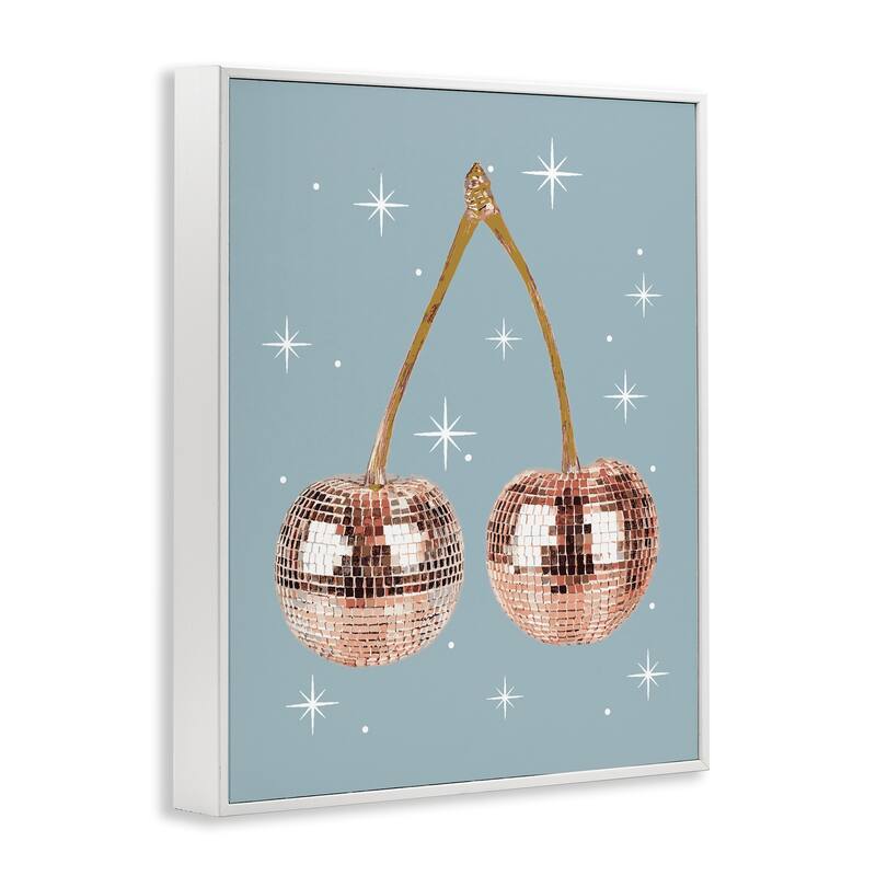 Stupell Luminous Glam Cherries Framed Giclee Art Design By Lil' Rue