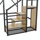 preview thumbnail 11 of 16, Loft Bed with Stairs, Metal Queen Loft Bed with Storage Shelves, High Loft Bed with Wardrobe