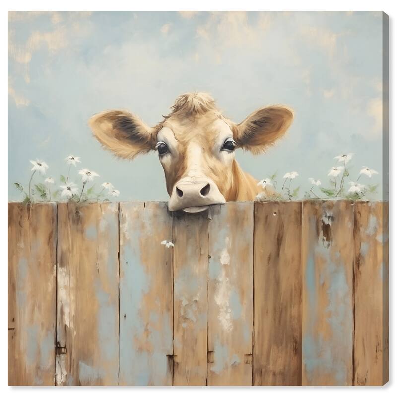 Wynwood Studio Canvas Animals Calf s Sweet Look Brown and Light Brown Farmhouse Wall Art Canvas Print