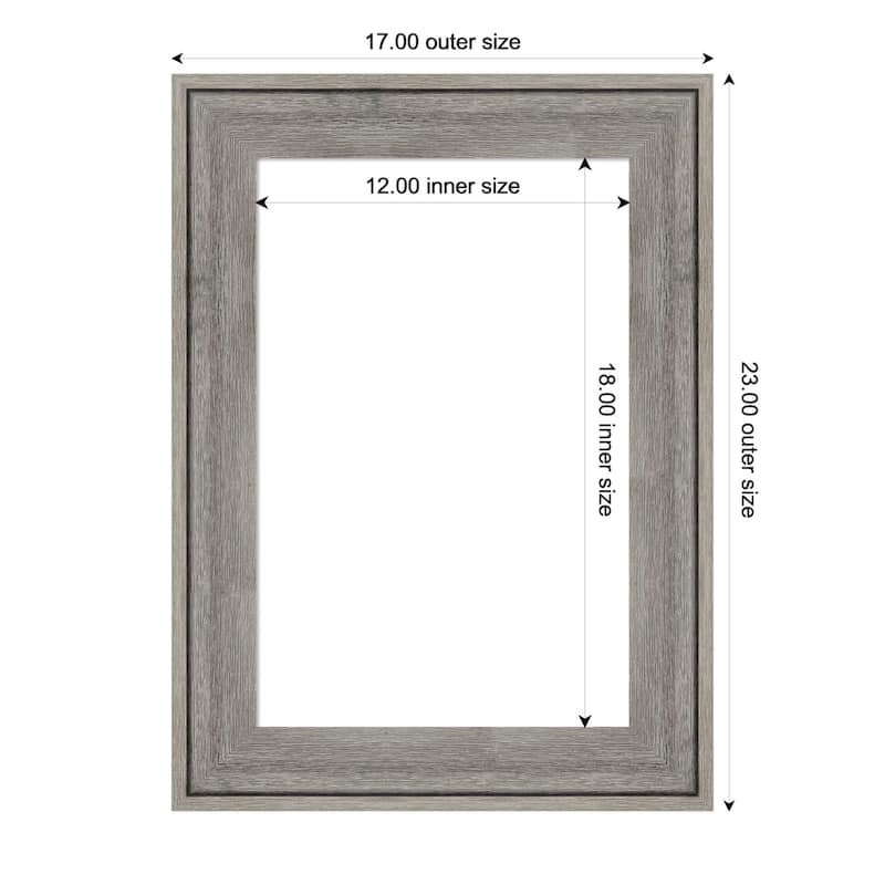 Amanti Art Regis Barnwood Grey Framed Dry Erase Magnetic Board - 17 x 23 in
