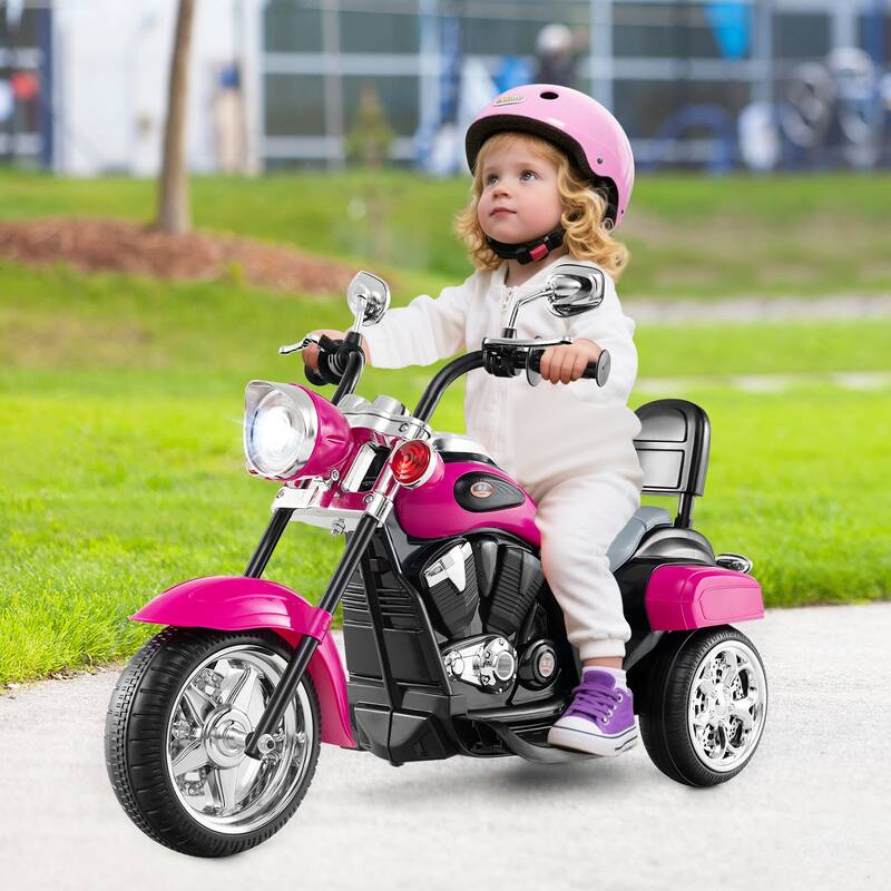 Gymax 6V Electric Kids Motorcycle 3-Wheel Ride On Toy w/ Adjustable