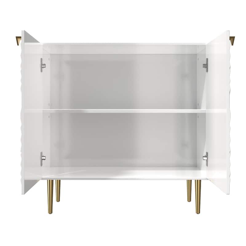 2 Door White Locker Accent Cabinet