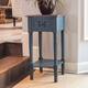 The Gray Barn Robert 1-drawer Accent Table - Antique Navy with Wood Top