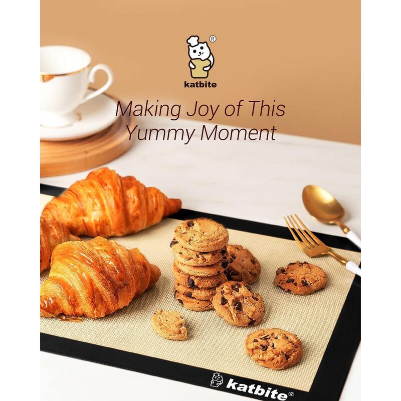 Katbite Large Baking Mat Set, Reusable Nonstick Bakeware Mats for