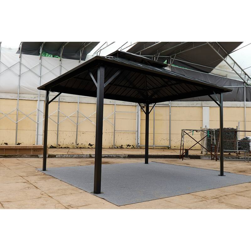 10x10FT Aluminum Permanent Hardtop Gazebo with Steel Canopy for Outdoor Patio, Garden, Backyard