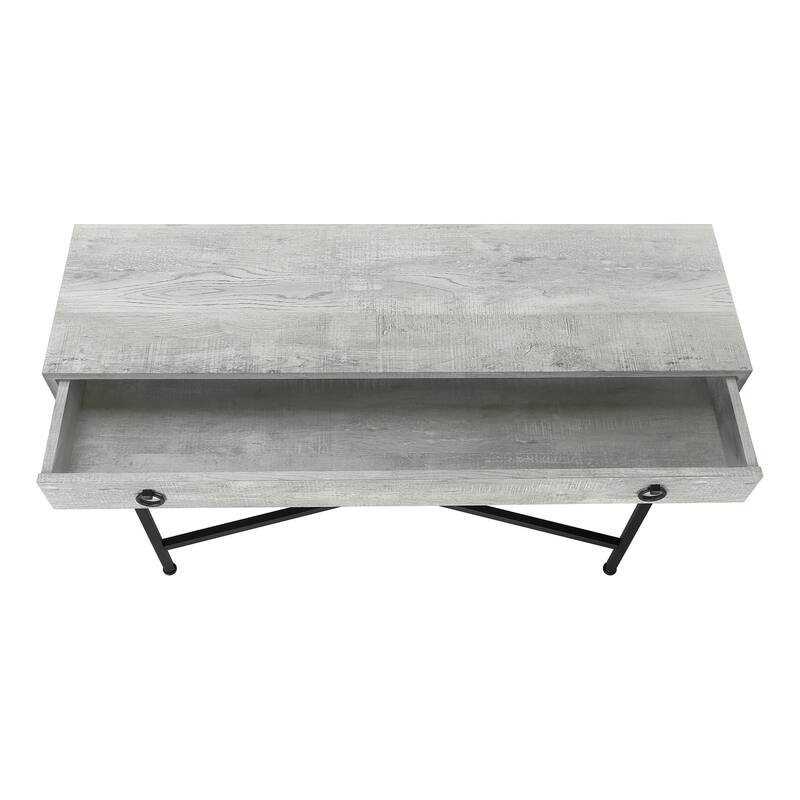 HomeRoots 43" Gray And Black Cross Leg Console Table - 42.50 in. x 32.50 in. x 12.00 in.