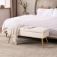 preview thumbnail 4 of 92, Velvet Storage Ottoman Bench with gold legs and Nailhead Trim for Bedroom/End of Bed/Entryway/Window Ivory-40" Wide