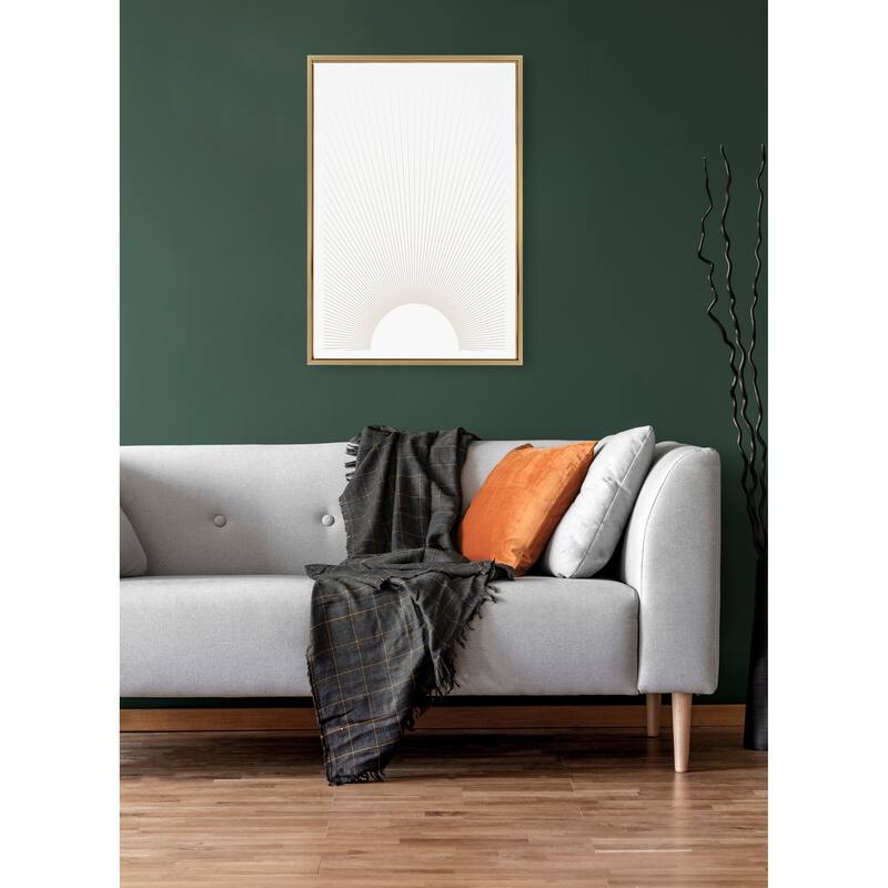 Kate and Laurel Sylvie Sun Rays Framed Canvas by Rocket Jack