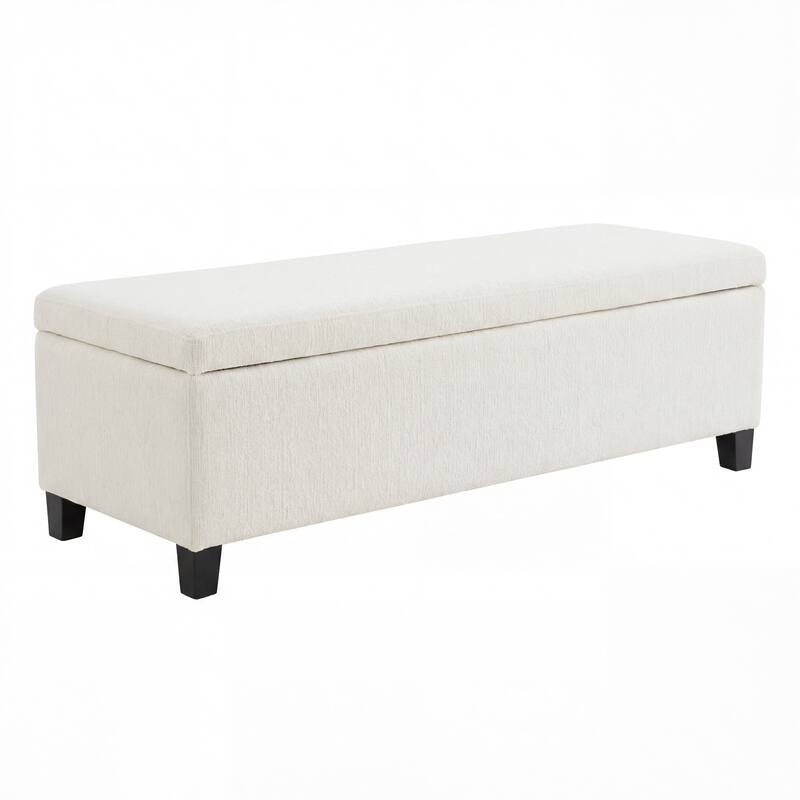 Linfield Boucle Upholstered Storage Ottoman Bench by Christopher Knight Home