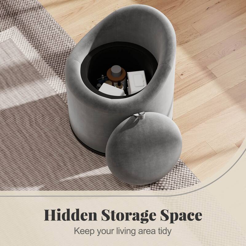 Costway 1/2 PCS Barrel Chair with Storage 360° Swivel Upholstered - See Details