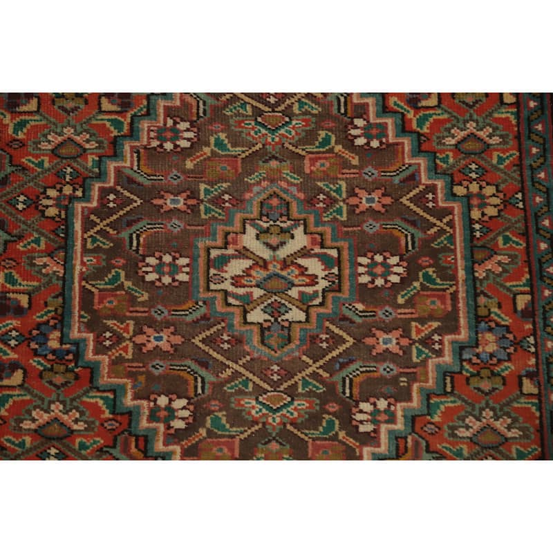 Hand Knotted Oriental 100% Wool Carpet Traditional Medallion Oranges & Rust Tabriz Area Rug - 5' 9'' X 2' 10''