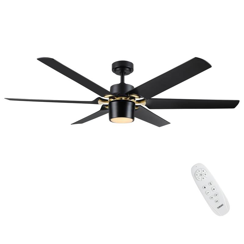 YUHAO 72 Inch Windmill Antique Black Industrial Wooden Large Ceiling Fans With LED Lights and Remote Control
