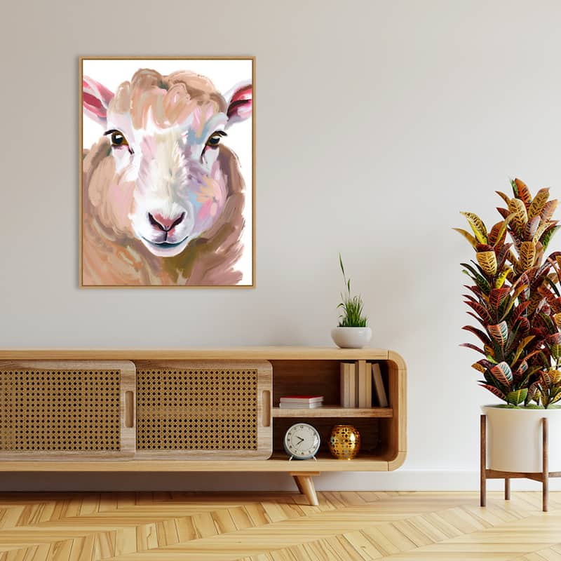 Schaf Sheep by Ohkimiko Framed Canvas Wall Art