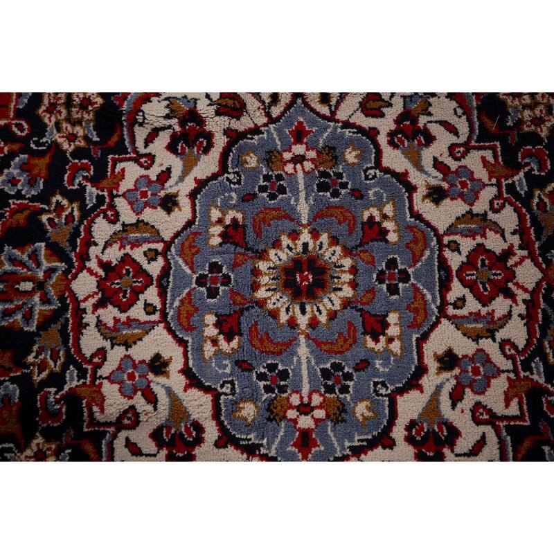 Floral Red Kashan Turkish Rug Machine Made Living Room Carpet - 9'7" x 12'5"