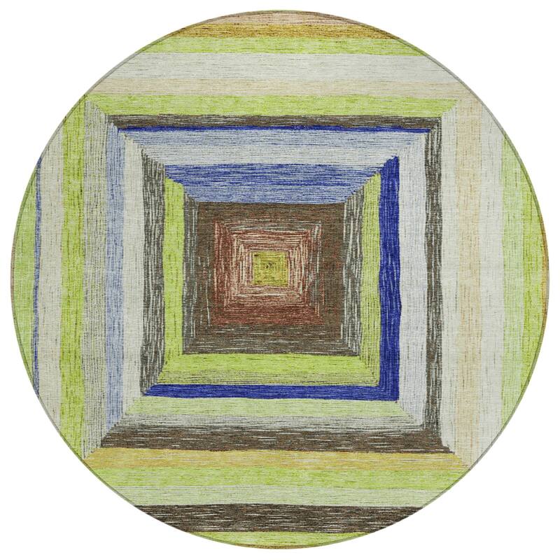 HomeRoots Geometric Transitional Rectangle Outdoor Rug