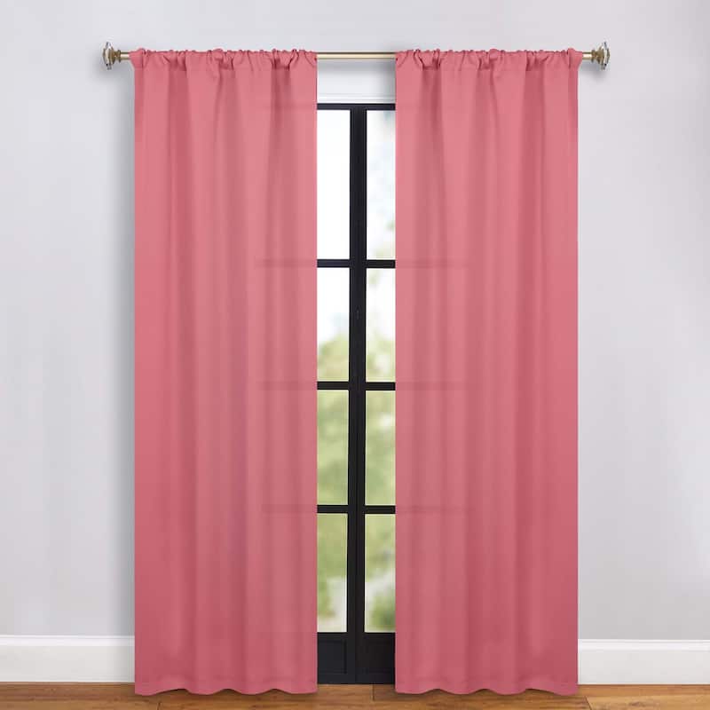 Superior Solid Machine Washable Room Darkening Semi-Blackout Curtains, Set of 2