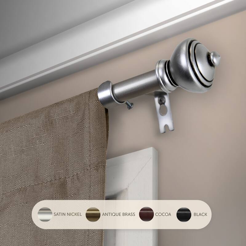 InStyleDesign Meadow Adjustable Curtain Rod - 28 to 48 inches - Satin Nickel