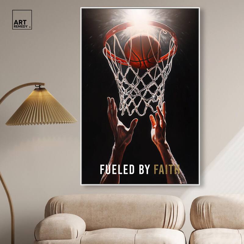 Fueled by Faith Basketball Canvas by Art Remedy
