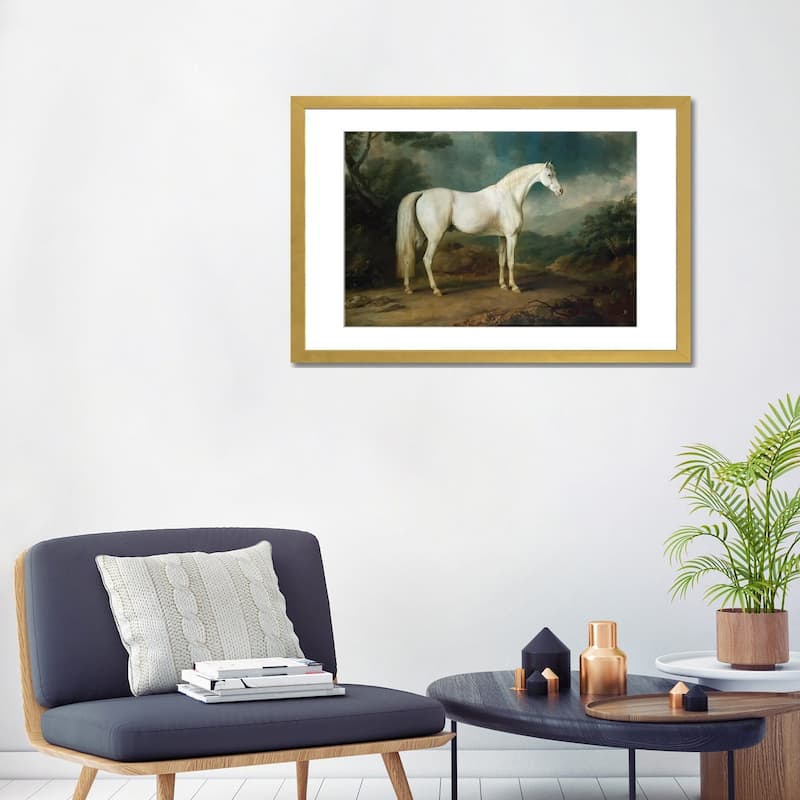 iCanvas "White horse in a wooded landscape, 1791 " by Sawrey Gilpin