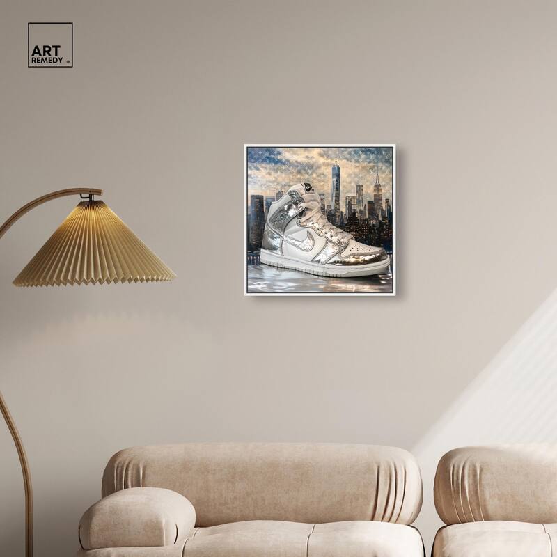 NYC Metallic Sneaker Canvas by Art Remedy