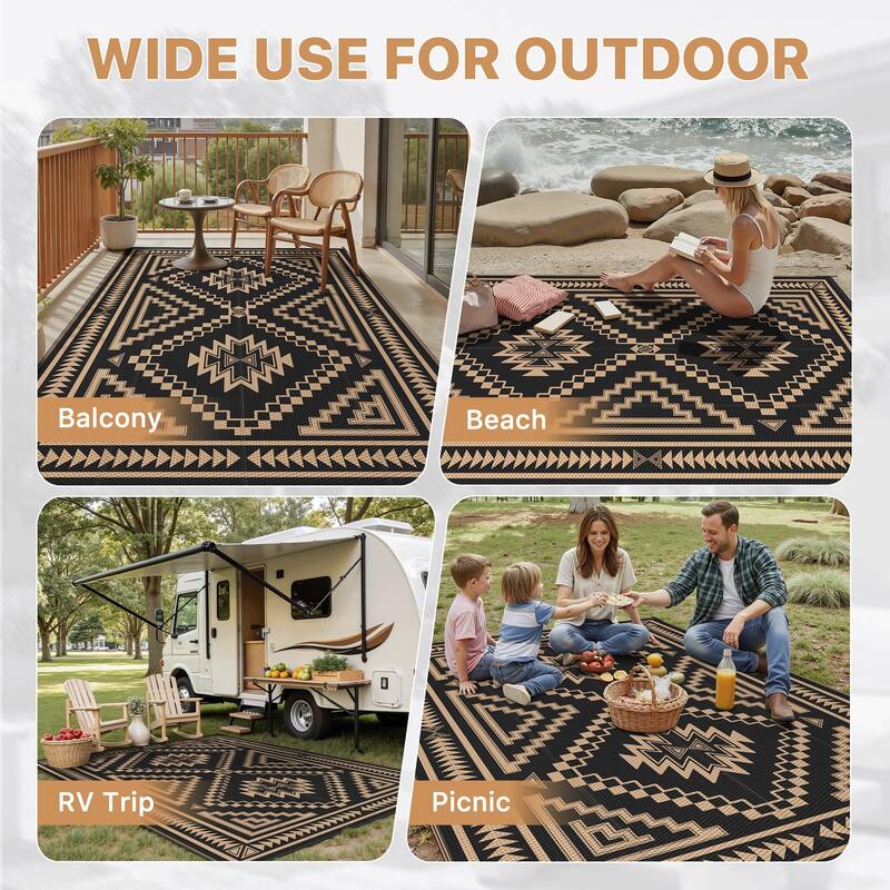 Mcow Geo Harmony Reversible Woven Waterproof Outdoor Area Rug - 5' x 8'