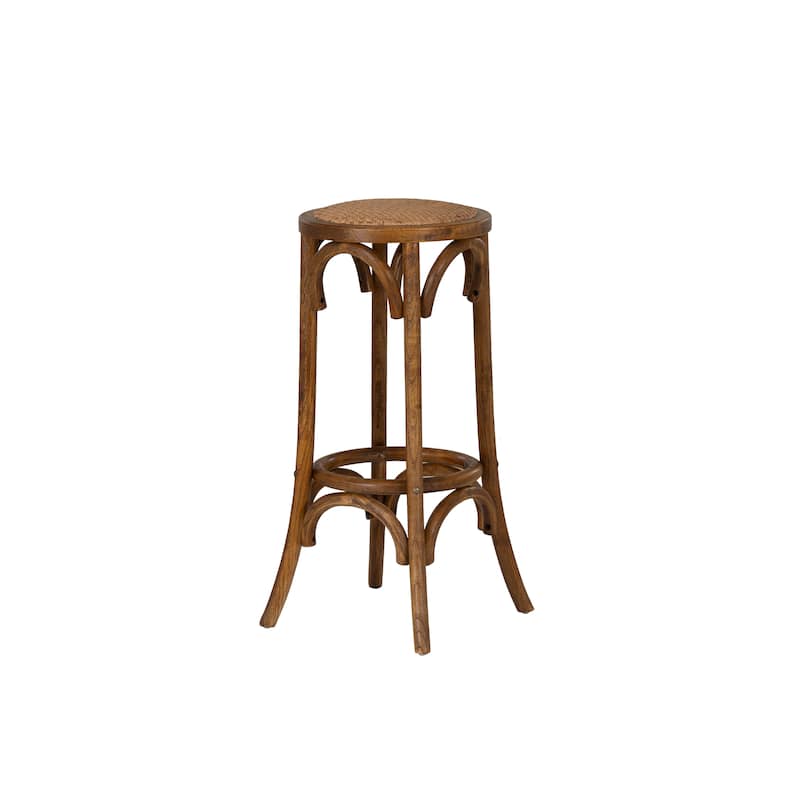 Flint Walnut Rustic Backless Bar Stool