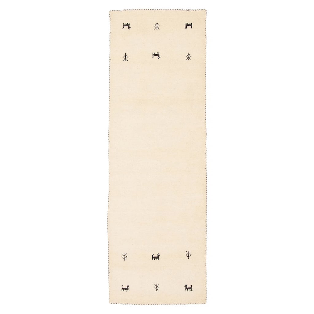 Kashkuli Gabbeh Cream Rug 1'11" x 5'10" - 1'11 x 5'10
