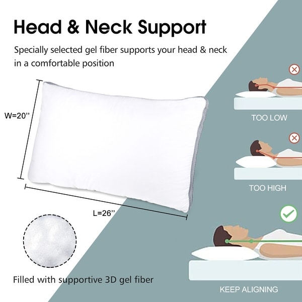 2 Pack Cotton Pillows Gusseted Pillows for Side Stomach and Back