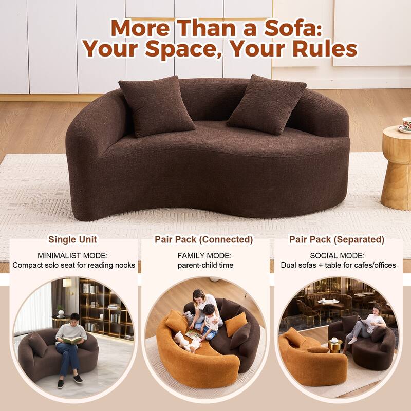 Loveseat Sofa Couch 2-Seater Sofa Couch for Living Room, Chic 2-Seater Settee for Apartments Bedroom