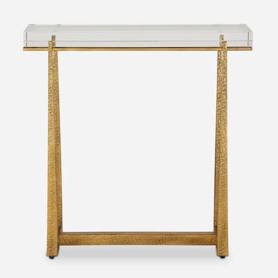 Uttermost 24839 Midas 24" Wide Crystal Top Metal Accent Table