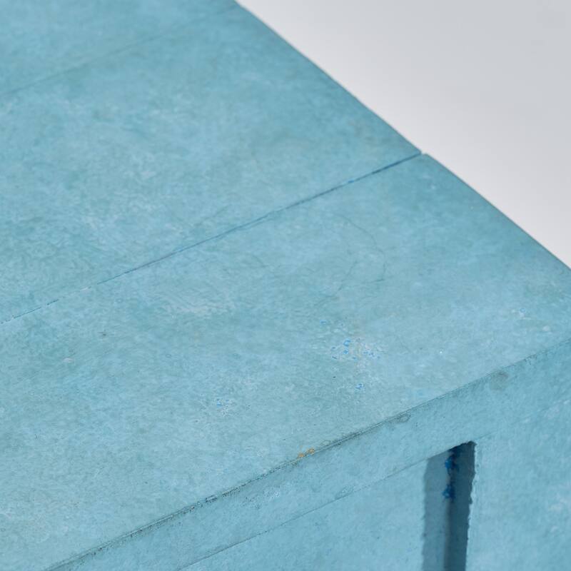 Modern Classic Blue/Grey Square Wooden Light End Table, Side Table