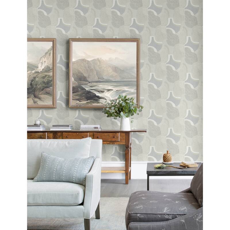 A-Street Prints Hollace Sky Blue Geometric Wallpaper
