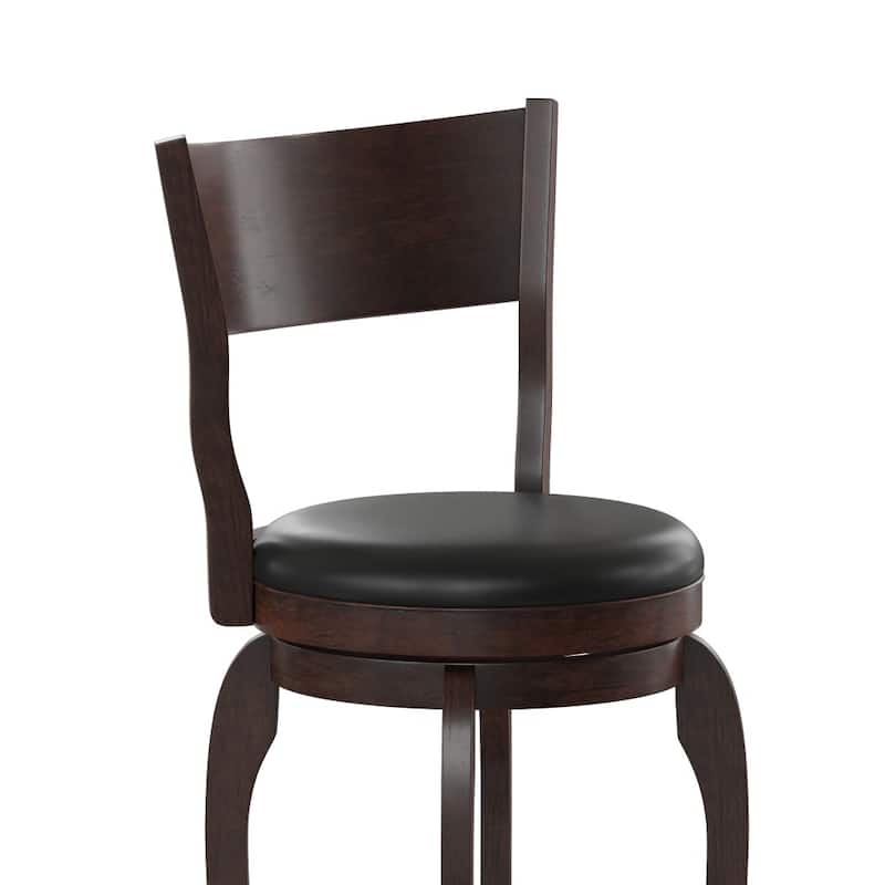 Commercial Upholstered Wooden Swivel Bar Stool